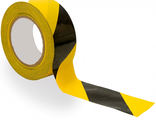 Разметочная самоклеящаяся лента, жёлто-чёрная, 150 мкр., 50 мм х 50 м.