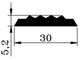 Резиновая полоса с самокелеющимся слоем, 30 мм для вставок в алюминиевые полосы и уголки (любые цвета)